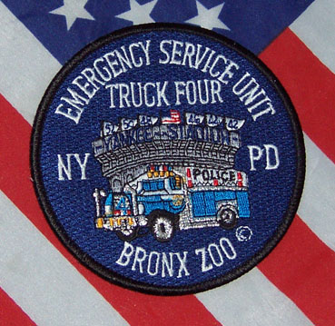 NEW YORK CITY POLICE EMERGENCY SERVICE SQUAD 4 PATCH LEFT BRONX ZOO 